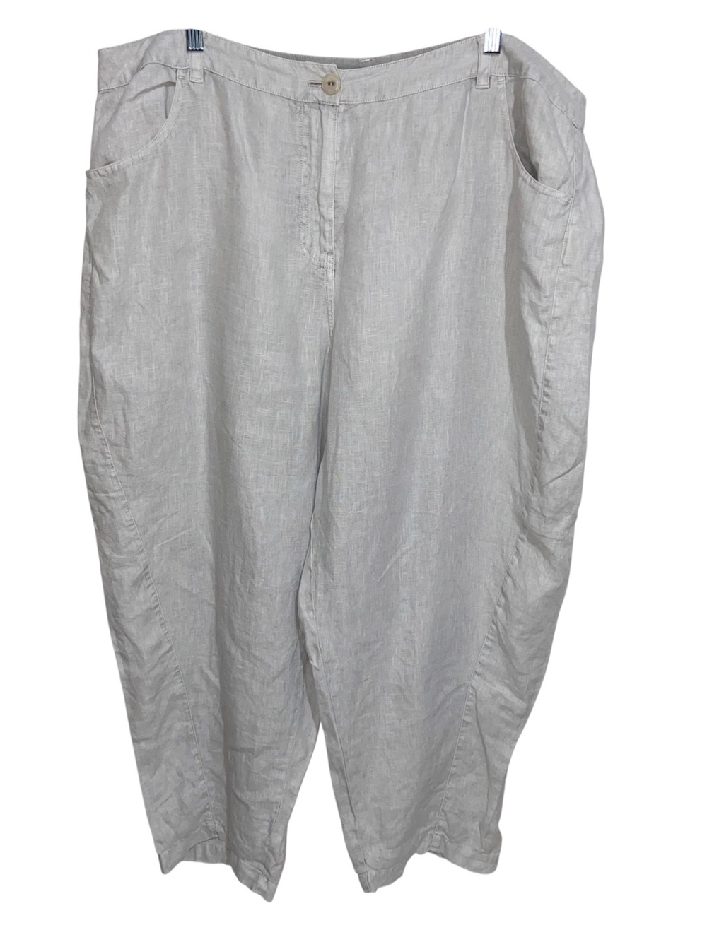 Poetry Pants Womens Size 18 Linen Pockets Crop Lagenlook Minimalist Relaxed